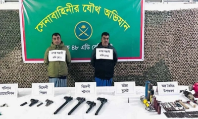 বোয়ালখালীতে অস্ত্রসহ দুই শীর্ষ সন্ত্রাসী আটক