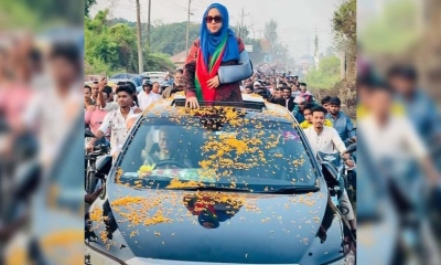 বিএনপি নেত্রী দোলার মোটরসাইকেল শো-ডাউন