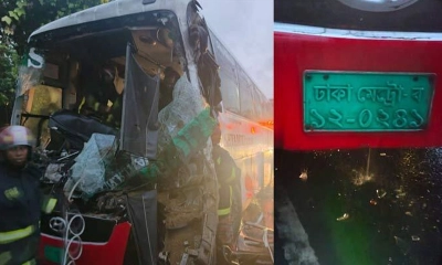 ট্রাকের পেছনে বাসের ধাক্কায় হেলপার ও সুপারভাইজার নিহত