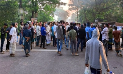 ফরিদপুরে ঢাকা-খুলনা মহাসড়কে গাছ ফেলে অবরোধ