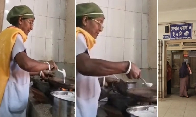 অপারেশন থিয়েটারের ভেতরে চুলা, রান্না করছেন নার্স