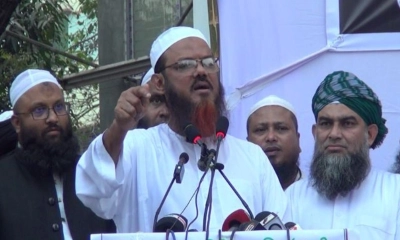 বক্তব্য দেন ইসলামী আন্দোলন বাংলাদেশের সিনিয়র নায়েবে আমীর মুফতি সৈয়দ মুহাম্মদ ফয়জুল করীম। ছবি- রূপালী বাংলাদেশ