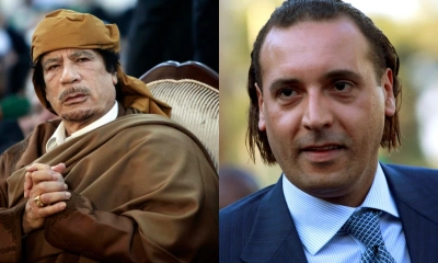 গাদ্দাফি ও তার ছেলে। ছবি- সংগৃহীত