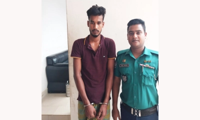 জাতীয় পার্টি নেতা নাসির উদ্দিন পালোয়ান হত্যা মামলার পলাতক আসামি মিনহাজ গ্রেপ্তার। ছবি- রূপালী বাংলাদেশ
