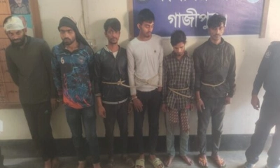 কালীগঞ্জে ১৭ মামলার আসামিসহ গ্রেপ্তার ৬