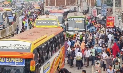 ঈদযাত্রায় গাজীপুরে ঘরমুখো মানুষের ঢল, মহাসড়কে তীব্র চাপ