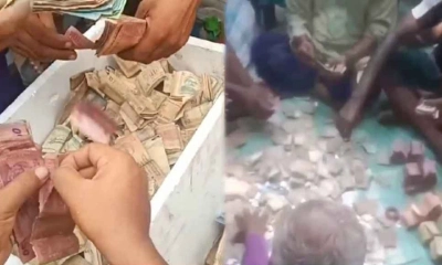 মৃত্যুর পর ভিক্ষুকের ঘরে থেকে উদ্ধার বস্তা ভর্তি টাকা। ছবি - সংগৃহীত
