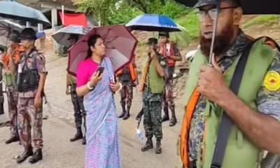 জাফলংয়ে অবৈধ পাথর উত্তোলন বন্ধে প্রশাসনের অভিযান। ছবি- রূপালী বাংলাদেশ