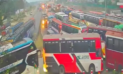যমুনা সেতুতে ৩ কিলোমিটারজুড়ে যানজট