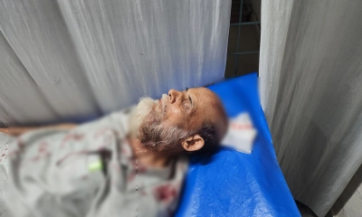 গুরুতর আহত ইউপি সদস্য আমির হোসেন ।     ছবি- রূপালী বাংলাদেশ