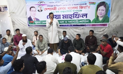খালেদা জিয়ার জন্মবার্ষিকীতে খুলনায় বিএনপির দোয়া মাহফিল। ছবি- রূপালী বাংলাদেশ