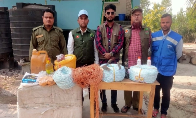 কয়রায় ১২০০ মিটার হরিণ ধরার ফাঁদ উদ্ধার
