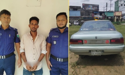 কুলাউড়ায় চুরি হওয়া প্রাইভেটকার উদ্ধার, যুবক গ্রেপ্তার