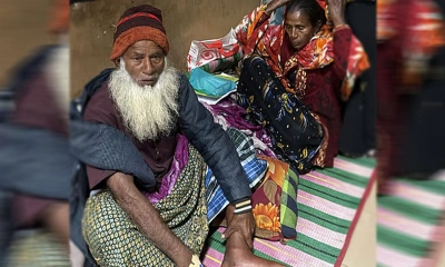 সাপে কামড় দেওয়ার পর হাসপাতালে ভর্তি হয়েছেন কৃষক কুদ্দুস আলী শেখ।   ছবি- সংগৃহীত