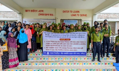গাজীপুরে শহীদ তাজউদ্দীন আহমদ নার্সিং কলেজে শিক্ষার্থীদের কমপ্লিট শাটডাউন। ছবি- রূপালী বাংলাদেশ