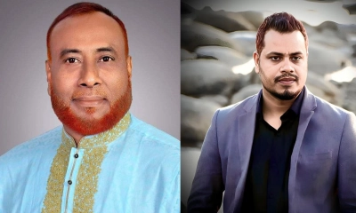 আবুল কাশেম জিহাদী  ও যুবদল নেতা মাহবুব আলম বাচ্চু।   ছবি- রূপালী বাংলাদেশ