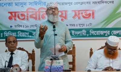 ঐক্যবদ্ধভাবে দুর্নীতিমুক্ত বাংলাদেশ গড়তে চাই: মাসুদ সাঈদী