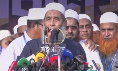 বক্তব্য দেন জামায়াতে ইসলামী বাংলাদেশের নায়েবে আমির ও সাবেক সংসদ সদস্য অধ্যাপক মজিবুর রহমান। ছবি- রূপালী বাংলাদেশ