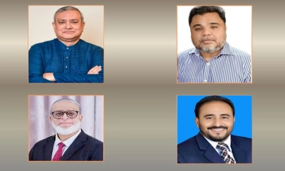 নাছির উদ্দিন, শওকতুল ইসলাম, এম নাসের রহমান ও মো. মুজিবুর রহমান। ছবি- রূপালী বাংলাদেশ