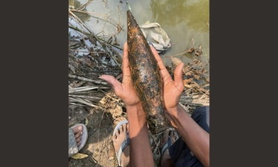 মৌলভীবাজারে খাল খননের সময় বেরিয়ে এলো মর্টার শেল