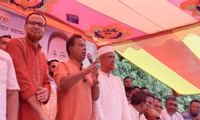বক্তব্য দেন বিএনপির জাতীয় নির্বাহী কমিটির প্রশিক্ষণবিষয়ক সম্পাদক এবিএম মোশাররফ হোসেন। ছবি- রূপালী বাংলাদেশ