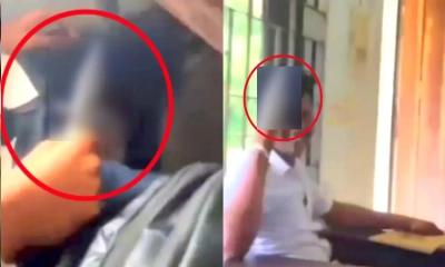 মুরাদনগরে শ্রেণিকক্ষে পাঠদানকালে বিদেশি ছুরি প্রদর্শন।    ছবি- সংগৃহীত