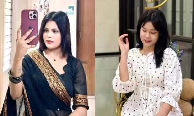 আটক ২ তরুণী। ছবি- রূপালী বাংলাদেশ