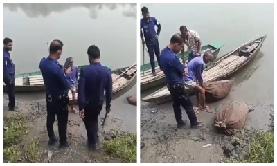 মাছ ধরার জালে ব্রহ্মপুত্র নদ থেকে উঠে এলো সরকারি দুই বস্তা ওষুধ