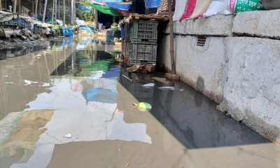 লালপুরে বাজারকেন্দ্রিক এলাকায় জলাবদ্ধতা। ছবি- রূপালী বাংলাদেশ