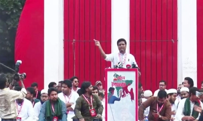 এনসিপি’র সমাবেশে যোগ দিলেন নাহিদ ইসলাম