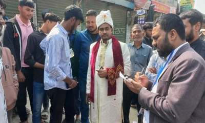 বিয়ের সাজে ভোটকেন্দ্রে এসে বর বললেন, আগে ভোট পরে বিয়ে