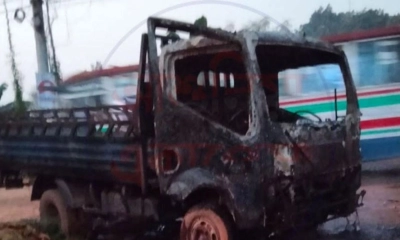 পার্কিংয়ে থাকা পিকআপে আগুন