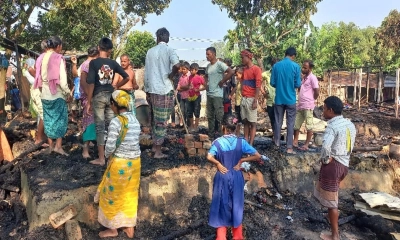 পুড়ে যাওয়া ঘর। ছবি- রূপালী বাংলাদেশ