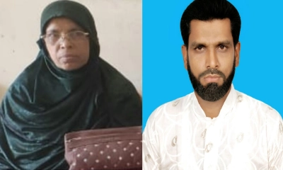 অভিযুক্ত মা পারভীন আক্তার  ও  ছেলে হাবিবুর রহমান ।    ছবি- রূপালী বাংলাদেশ