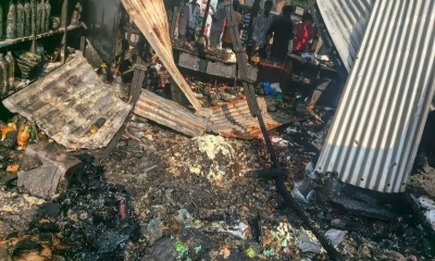 পিরোজপুরে ৫ দোকান আগুনে পুড়ে ছাই