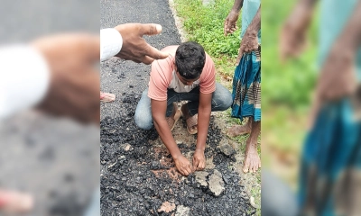 পঞ্চগড়ে নিম্নমানের সড়ক নির্মাণ, এলজিইডির কর্মচারিকে মারধর