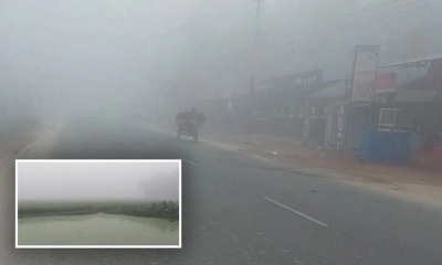 কুয়াশায় ঢেকে গেছে পঞ্চগড়, দুয়ারে কড়া নাড়ছে শীত