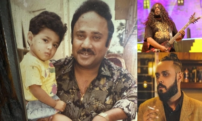 বামে বাবা চিত্রনায়ক জসিমের কোলে শিশু রাতুল। ডানে উপরে রাহুল ও নীচে সামি। ছবি - সংগৃহীত