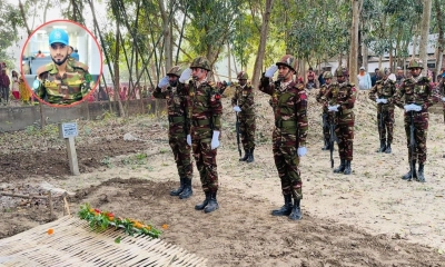সুদানে নিহত সৈনিক শামীম রেজার দাফন রাজবাড়ীতে সম্পন্ন