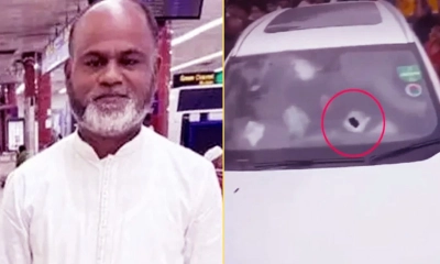 নিহত আবদুল হাকিম ও তার গাড়িটি। ছবি- সংগৃহীত