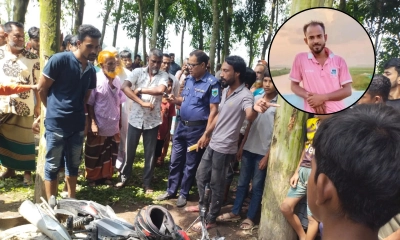মোটরসাইকেল ও নাজমুল হাসান রুবেল (৩০)। ছবি- রূপালী বাংলাদেশ