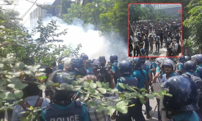 বুয়েট শিক্ষার্থীদের পুলিশের ধাওয়া, টিয়ার শেল নিক্ষেপ