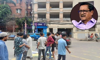 গ্রেপ্তারের দাবিতে ফজলুর রহমানের বাসার সামনে বিক্ষোভ