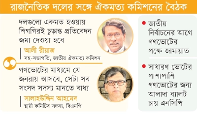 জুলাই সনদ বাস্তবায়নে গণভোটে ঐকমত্য