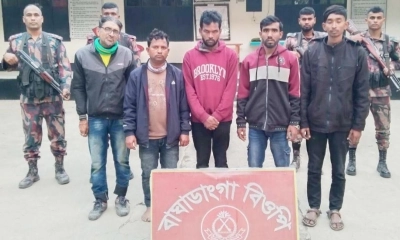 মহেশপুর সীমান্তে মাদক জব্দ ও ১১ অনুপ্রবেশকারী আটক