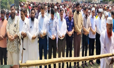 বেনাপোলে ক্রেন দুর্ঘটনায় নিহত শ্রমিকের জানাজা সম্পন্ন