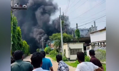 গাজীপুরে টায়ার থেকে তেল তৈরির কারখানায় আগুন
