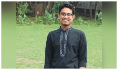 ঢাকা বিশ্ববিদ্যালয় কেন্দ্রীয় ছাত্রসংসদ (ডাকসু) নির্বাচনে ‘ঐক্যবদ্ধ শিক্ষার্থী জোট’প্যানেলের ভিপি প্রার্থী সাদিক কায়েম। ছবি- সংগৃহীত