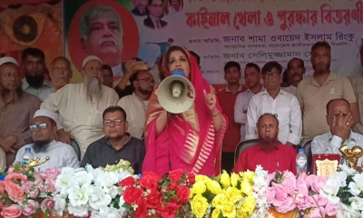 বক্তব্য দেন বিএনপির কেন্দ্রীয় কমিটির সাংগঠনিক সম্পাদক শামা ওবায়েদ ইসলাম রিংকু। ছবি- রূপালী বাংলাদেশ