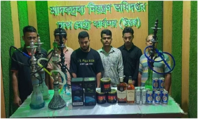 রাজধানী ৫ সিসা বারে অভিযান, গ্রেপ্তার ৬